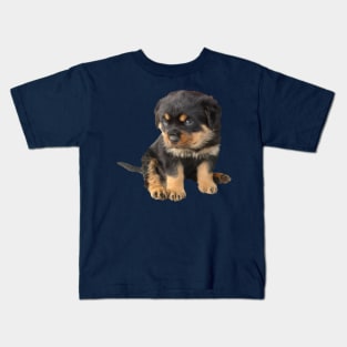 Rottweiler Puppy With Cute Expression Cut Out Kids T-Shirt